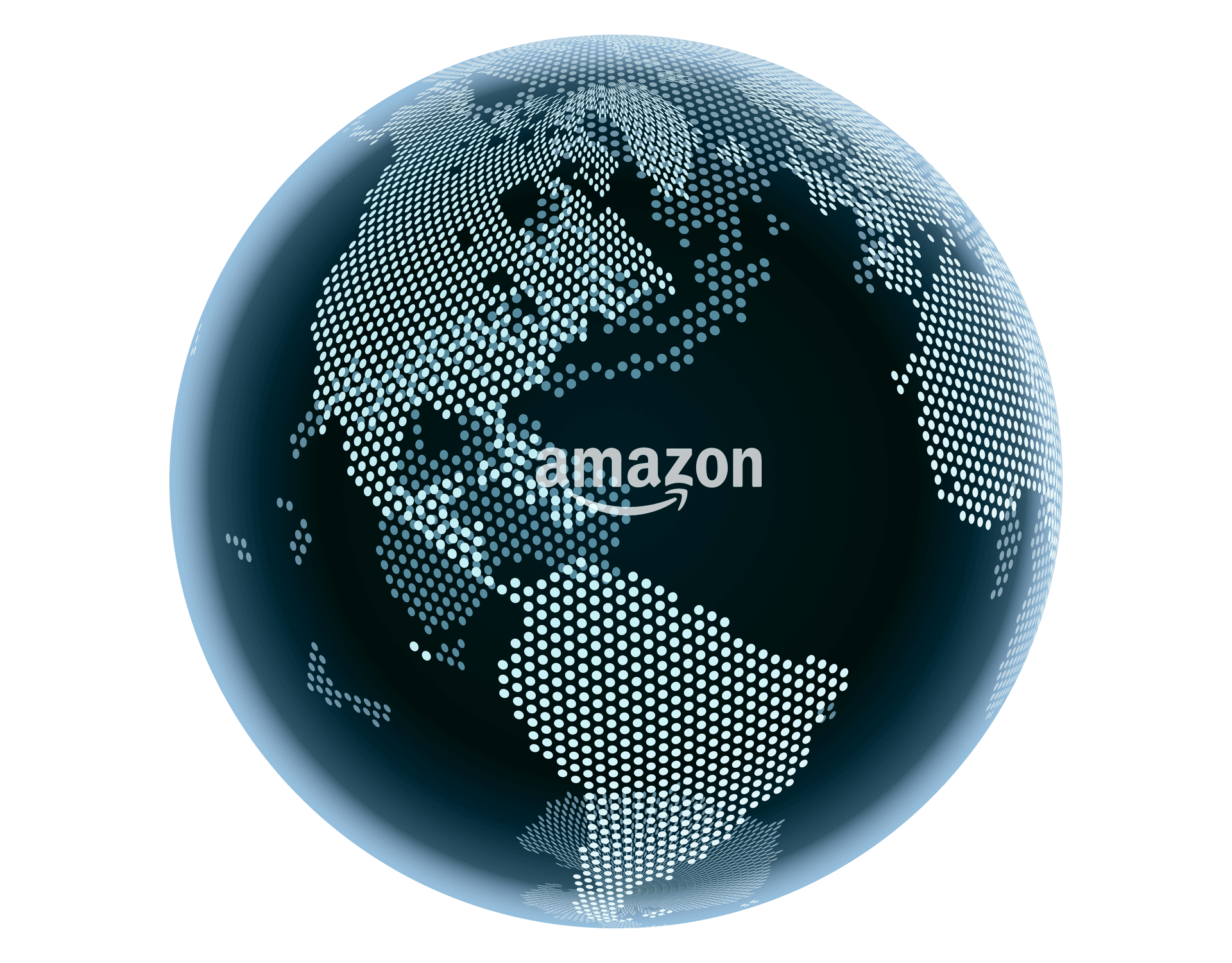 아마존 로고가 표시된 글로벌 지구본